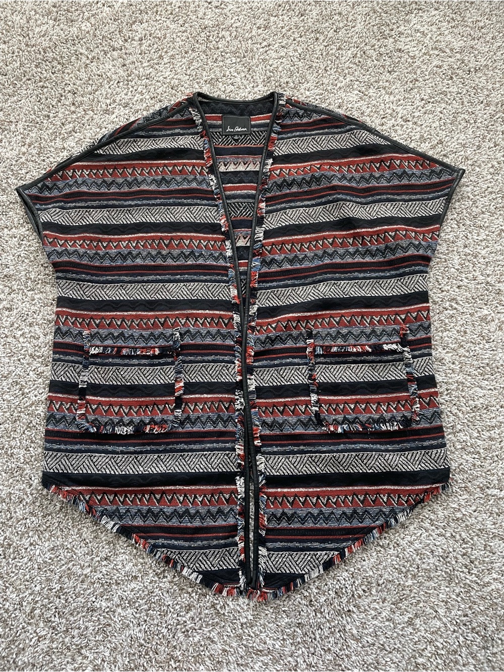 Sam Edelman Open Front Aztec Blanket Poncho Women’s Medium